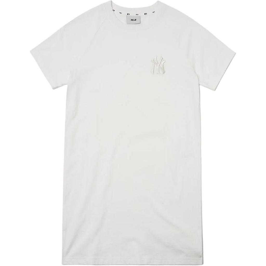 Новые платья с коротким рукавом MLB New York Yankees Женские Белые 3FOP00423-50WHS