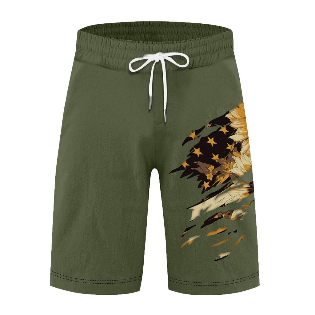 Мужские летние большие повседневные свободные спортивные брюки пляжные шорты