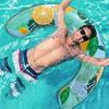 Pool Floats Adult U Shape Printed Heavy Duty Elastic Adults Pool Inflatables Swimming Ring for Men Summer Outdoor Vacation Party