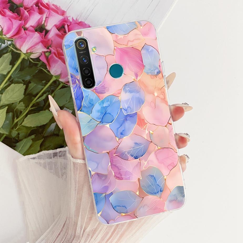 Для Realme 5 5i 5S Realme5 Pro Роскошный Чехол с Рисунком Цветов и Бантом Мягкий Силиконовый Чехол для Телефона Для Realme 5 Pro 5i 5S Задняя Крышка Coque