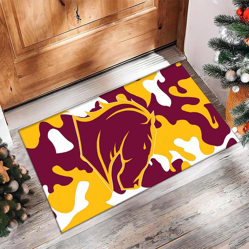 Коврик для пола с принтом Brisbane Broncos из кристаллического велюра, мягкий, противоскользящий, влаговпитывающий, для гостиной, спальни