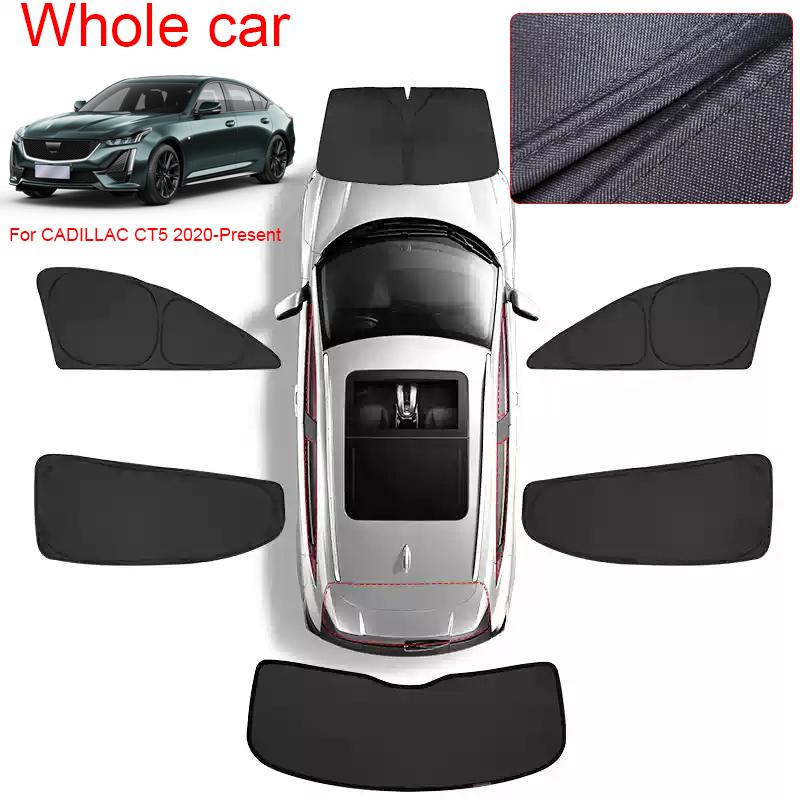 Car Black Window Privacy Sunshade For CADILLAC CT5 2020-Present Auto Anti-UV Heat Insulation Protect Cover Interior Accessory