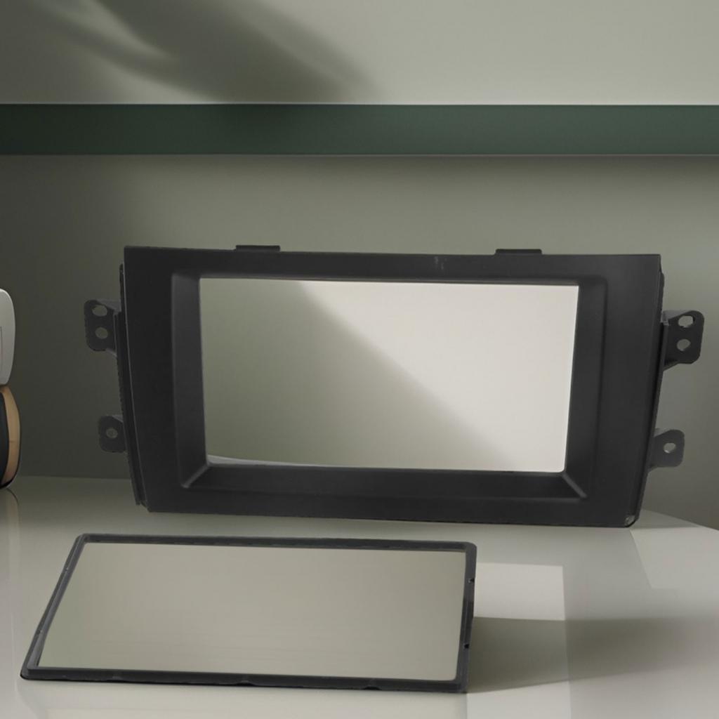 Black Stereo Radio Plate Frame Panel Dash Double Din For 2007-13
