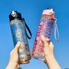 Бутылка для воды с трубочкой 800 мл, «Цветущая сакура», большой емкости, спортивная, подходит для активного отдыха