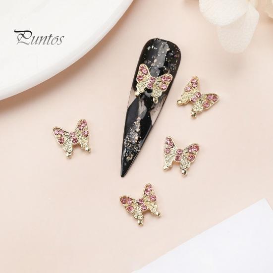 10 шт., подвески для ногтей в виде бабочек, блестящие стразы, инкрустация из искусственного кристалла, 3D подвески, аксессуары для маникюра «сделай сам», ювелирные изделия для дизайна ногтей, украшения для чехла для телефона, украшения для ногтей
