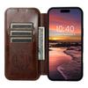 SUTENI J06 For iPhone 16 Plus Case Compatible with MagSafe Textured PU Leather Flip Phone Cover