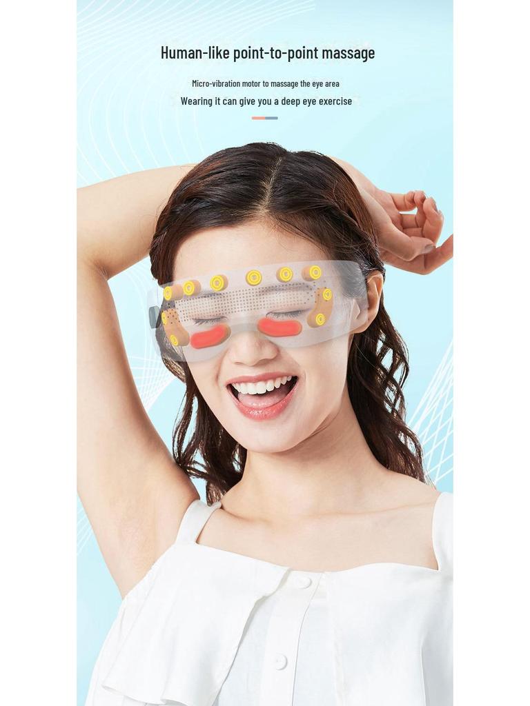 Массажер для глаз Bluetooth с вибрацией, акупунктурой и тепловой терапией для снятия усталости глаз