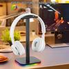 Подставка для наушников с нижней подсветкой, держатель для наушников, RGB-подсветка для стола, ПК, игровых гарнитур, нескользящая резиновая накладка, проводное USB