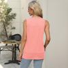 Женская новая весенне-летняя майка с круглым вырезом без рукавов футболка с открытыми свободными топами
