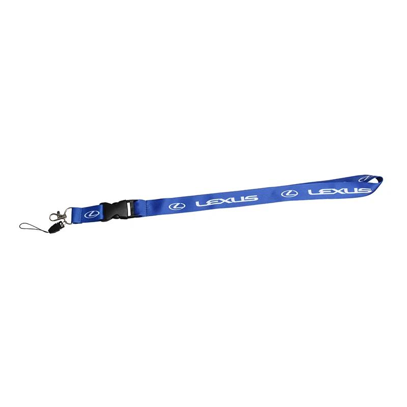 1pc Car Lanyard Straps Double-sided Logo Cell Phone Hanging Work Lanyard Car Keychain Auto Accessories Pendant Men Gift Key Ring