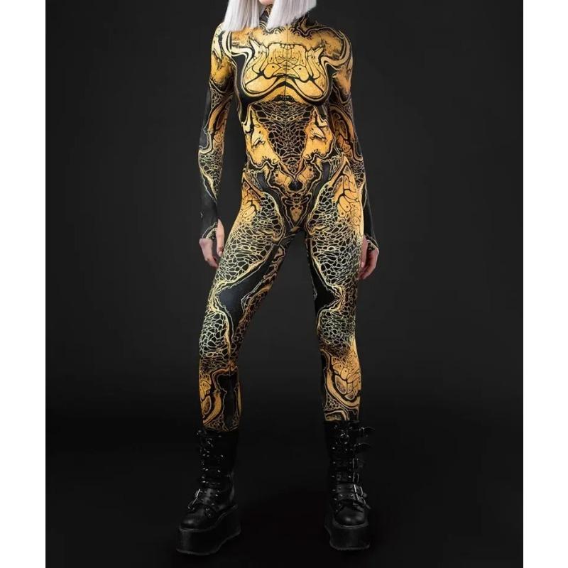 Косплей Костюм Женский Сексуальный Костюм Цветной Элемент Синий Мускулистый Хэллоуин Боди Для Взрослых Спортивный Комбинезон С Высокой Талией