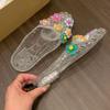 Желейные туфли с мелким вырезом, хрустальные туфли, одинарные туфли, прозрачные сандалии с квадратным носком, летние, дофаминовые, съемные, DIY, темпераментные желейные туфли