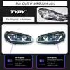 TYPY Car Light For VW Golf 6 Headlamp Mk6 2009-2012 LED Projector Lens headlight DRL Turn Signal Lamps High Beam Lamps