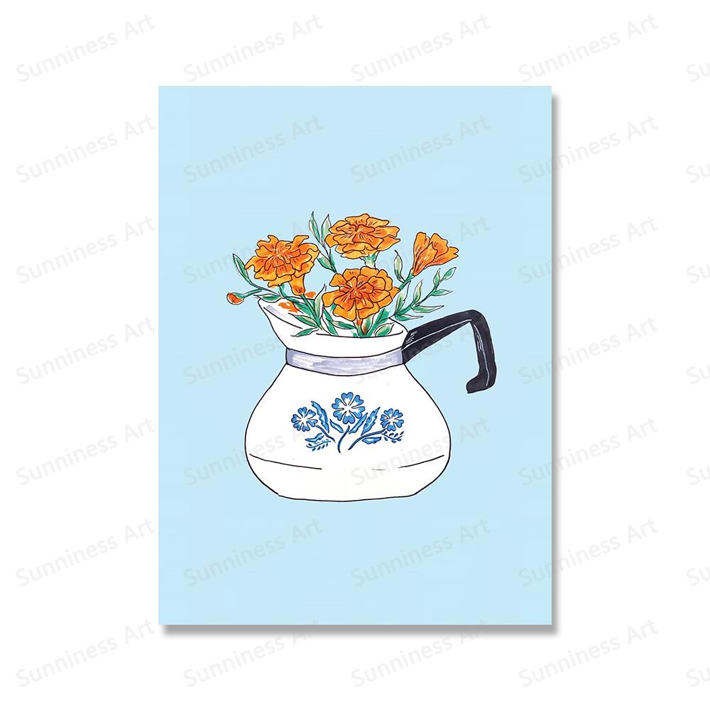 Nordic Food Flowers Coffee Cups Aperol Mac and Cheese Wall Art Canvas Painting Posters Print Pictures For Living Room Home Decor