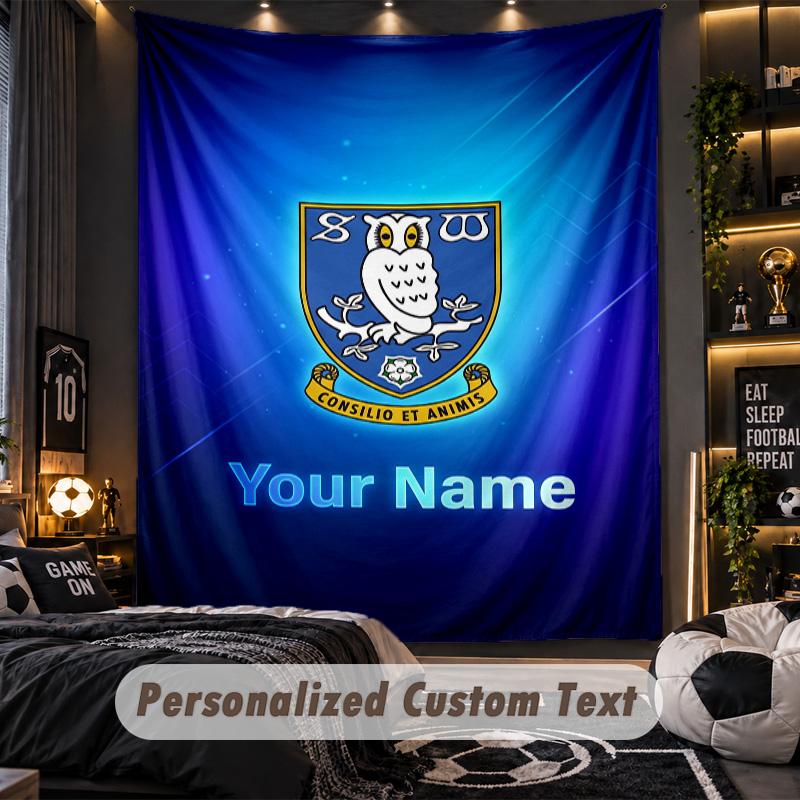 Гобелен Sheffield Wednesday FC С индивидуальным именем Текст Персонализированный настенный гобелен Декор для стен дома
