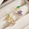 Summer Purple Grape Shape Stud Earrings, Fresh And Sweet Design, Sweet Sister, Versatile Colored Treasure Earrings, Earrings For Women