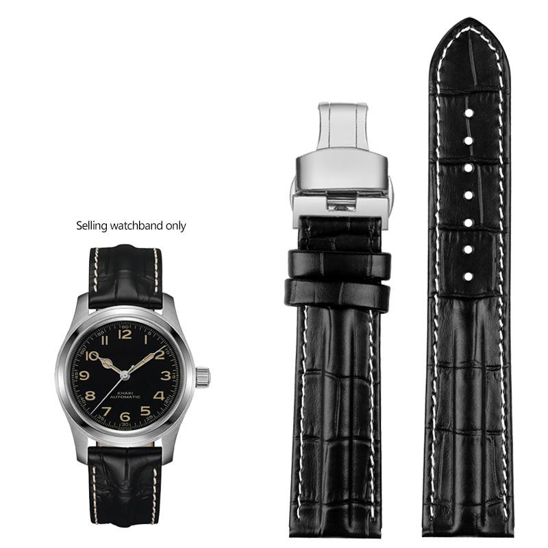 Ремешок для часов из натуральной кожи для Hamilton Khaki Field Jazz H70605731/H32705521 Мужской ремешок для часов из воловьей кожи Браслет 20 мм 22 мм