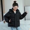 Women's Fall and Winter Plus Size Fluffy Warm Hooded Warm Jacket Lined with Cotton Hooded Short Warm Jacket