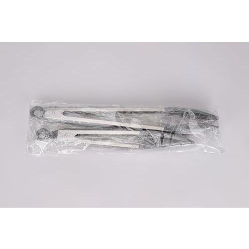 Hotec Tongs, Stainless Steel Kitchen Tongs with Silicone, for BBQs and Grills, Heat-Resistant, Antibacterial, Lockable Storage, Set of 2 (Gray), 23cm