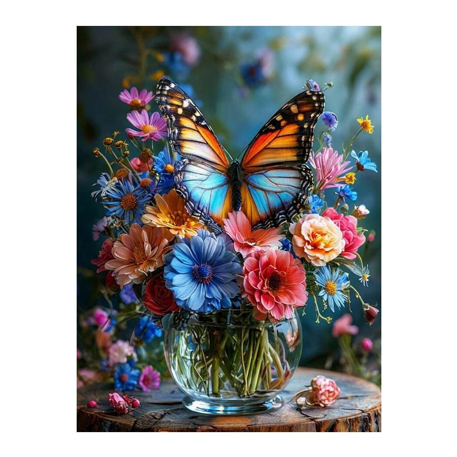Diamond Painting New Collection Still Life Butterfly Flower Vase Diy Full Drill Rhinestone Embroidery Color Floral Mosaic Cross Stitch Kits