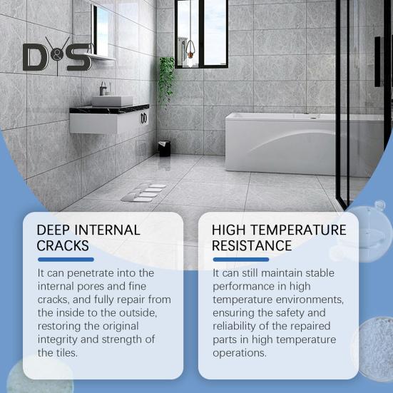 80G набор для ремонта затирки для плитки со скребком, круглой наждачной бумагой, палочкой для перемешивания, толкателем, водонепроницаемым средством для ремонта плитки для дома, кухни, ванной комнаты