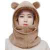 Winter cycling mask outdoor cold hat female cute plush pullover hat warm electric vehicle scarf integrated hat