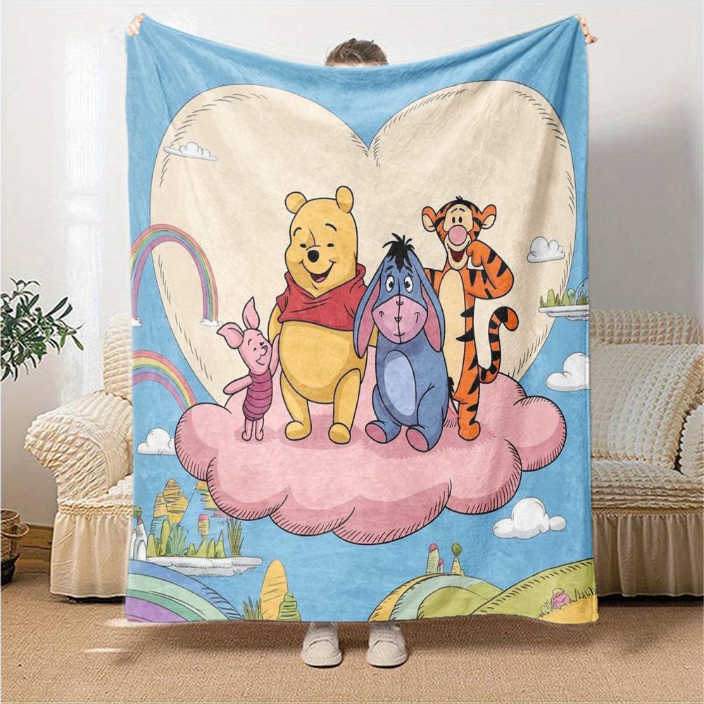 Winnie Pooh Adventure Flannel Blanket Super Soft Warm Cozy Blanket For Sofa Bed Office Travel Allseason Home Decor Gift