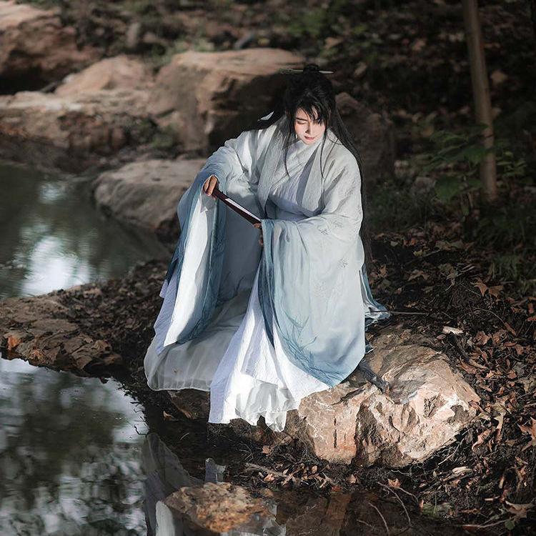 Chinese Ming Dynasty Style Unisex Cloak with Big Sleeves Spring Summer Fairy Hanfu