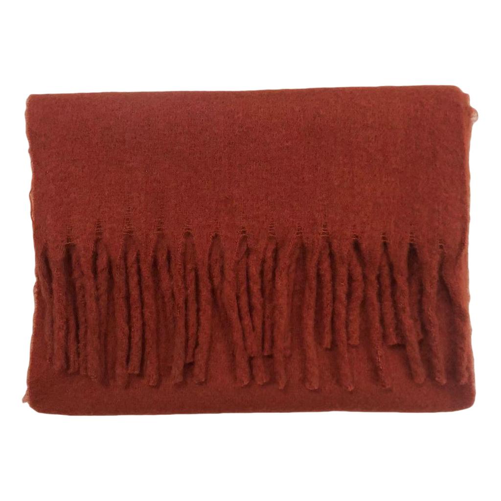 Solid Color Mohair Loop Yarn Scarf Women's Autumn and Winter New High-end Versatile Warm Scarf Shawl Dual-purpose