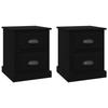 VidaXL Bedside Tables 2 Pcs Black 39x39x47.5 Cm Engineered Wood 816147