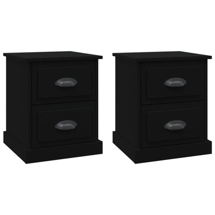 VidaXL Bedside Tables 2 Pcs Black 39x39x47.5 Cm Engineered Wood 816147