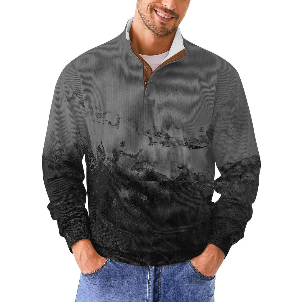 Мужская повседневная толстовка в стиле ретро с градиентным принтом