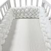 White Knotted Braid Crib Bumper Pillow for Kids