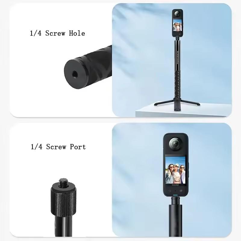 111cm Selfie Stick Aluminum Adjustable Length Telescopic Extension Pole Universal 1/4 Thread for Action Camera Gopro 7