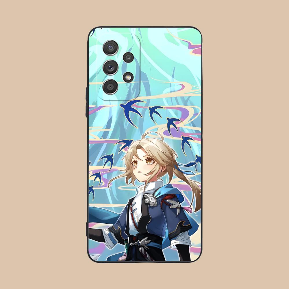 HSR Yanqing Матовый ТПУ Чехол для Мобильного Телефона для Samsung Galaxy M55 54 42 35 34 33 32 23 22 15 14 13 12 F55 5G Цветной Чехол