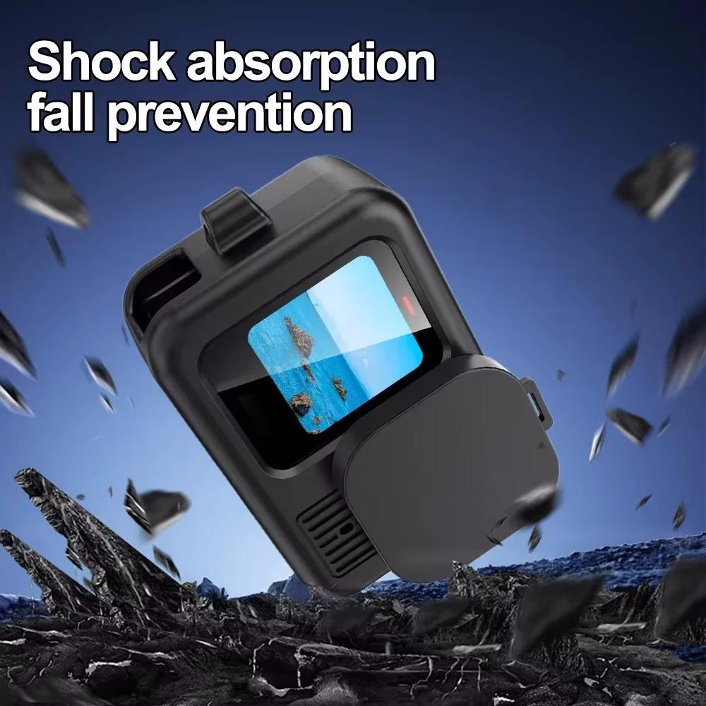 For GoPro Hero 13 Black Soft Silicone Protective Case Full Cover with Wrist Strap & Lens Cover Sprots Camera Accessories Kit