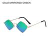 Trendy Small Metal UV Protection Film Men's Shades Sun Glasses Women's Sunglasses Diamond Shape