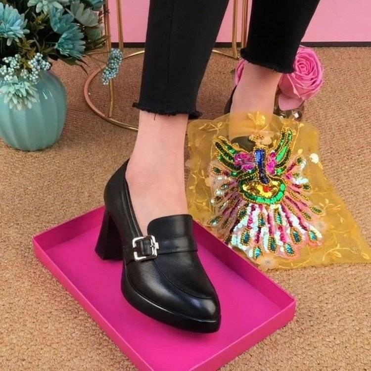 Waterproof Platform High Heels Pointed Women's Shoes Spring Thick-soled Thick-heeled Fashion Shoes Deep-mouthed Women's Leather Shoes
