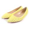 Excellent Pumps Studded Pointed-toe Flats Yellow Women 35 Used