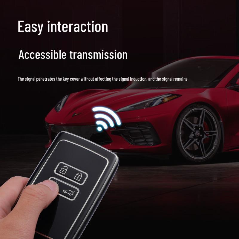 Чехол для ключа Renault Koleos для смарт-ключа 2017-2018 - Серебристый край