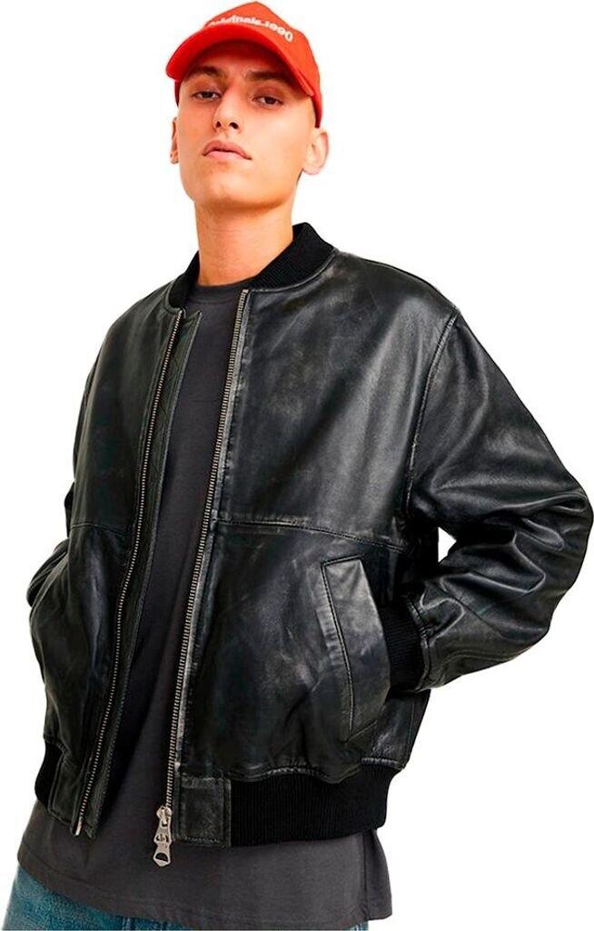 Зимняя куртка Jack & Jones Jorleather Bomber Jkt Styd Aw24 (12278568) черный