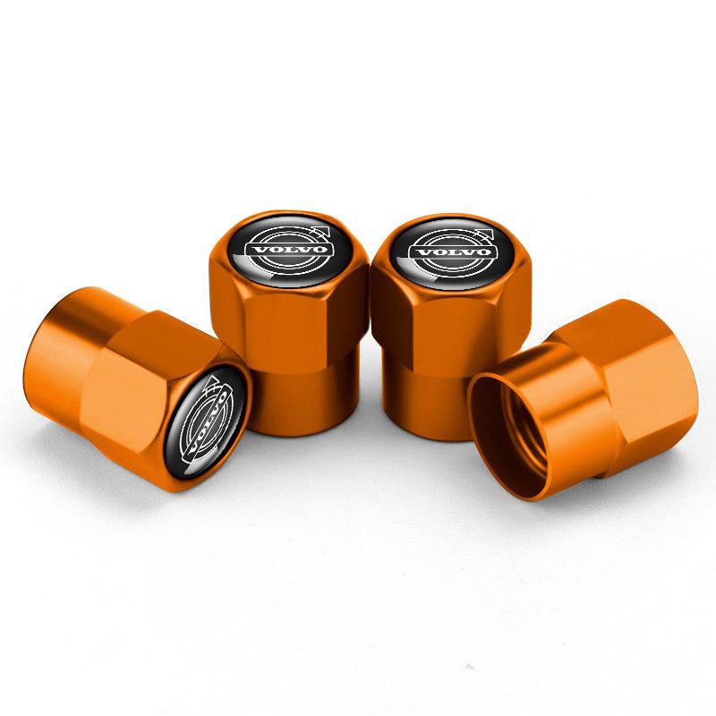 4PC Metal Car Tire Valve Cover Wheel Stem Air Cap Case For Volvo XC60 V50 V40 XC90 S60 S40 S80l V90 V60 EX90 S90 XC40 C40 S70 T6