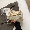 Wooden Bag for Women Pleated Cloud Crossbody Bag Shopping Traveler Shoulder Bag Texture