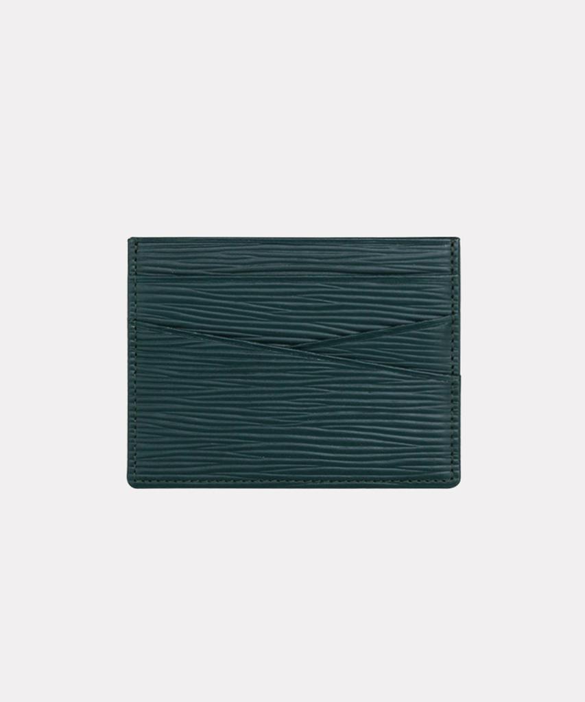 Матовый мягкий тисненый коровьей кожи простой кошелек для карт (зеленый) W16594