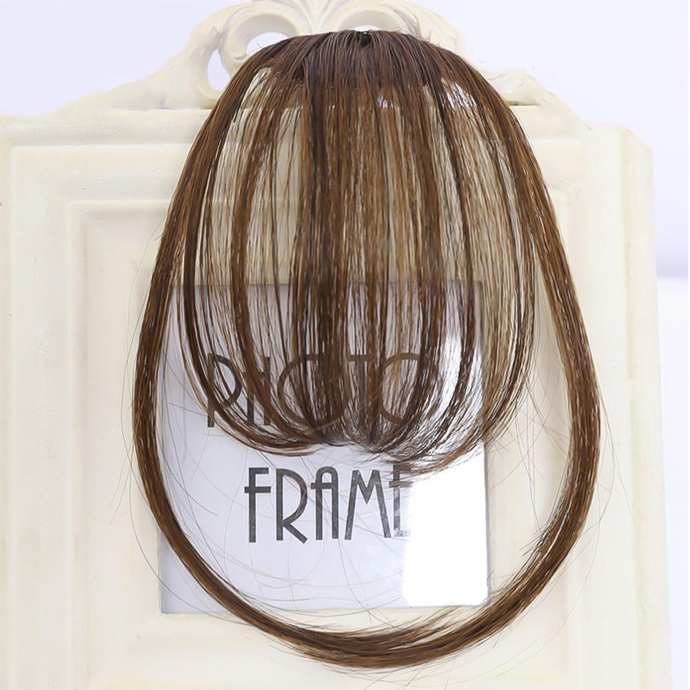 Синтетические натуральные волосы на лбу с челкой, искусственные челки, парик с воздушной челкой, женский парик, настоящие комические гладкие челки, невидимый парик