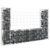 Day and Night - Day and Night U-shaped Gabion Basket 2 Iron Posts 140x20x100 Cm