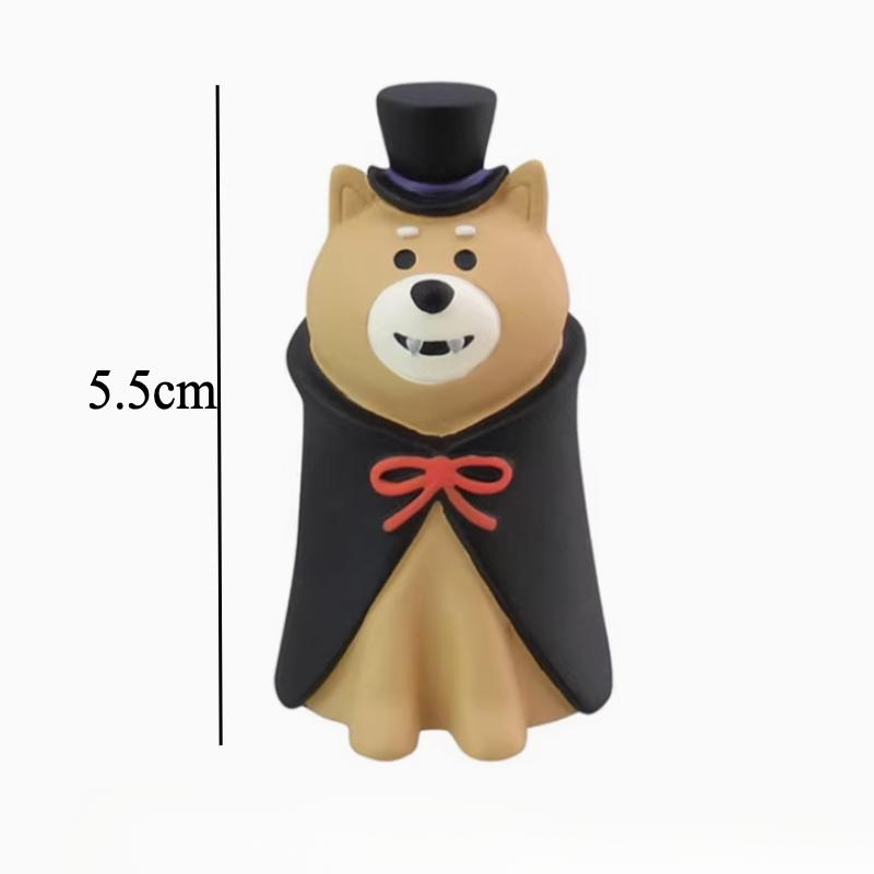 Cute Cat Halloween Concert Miniatures Funny Ghost Figurines Kawaii Shiba Vampire Magic Pumpkin Miniatures DIY Home Decoration
