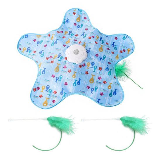 Интерактивная игрушка для кошек, перезаряжаемая, активируемая прикосновением, игрушка для котят «Прятки», 3 режима скорости, вращающийся плюшевый хвост для упражнений и развлечений домашних кошек