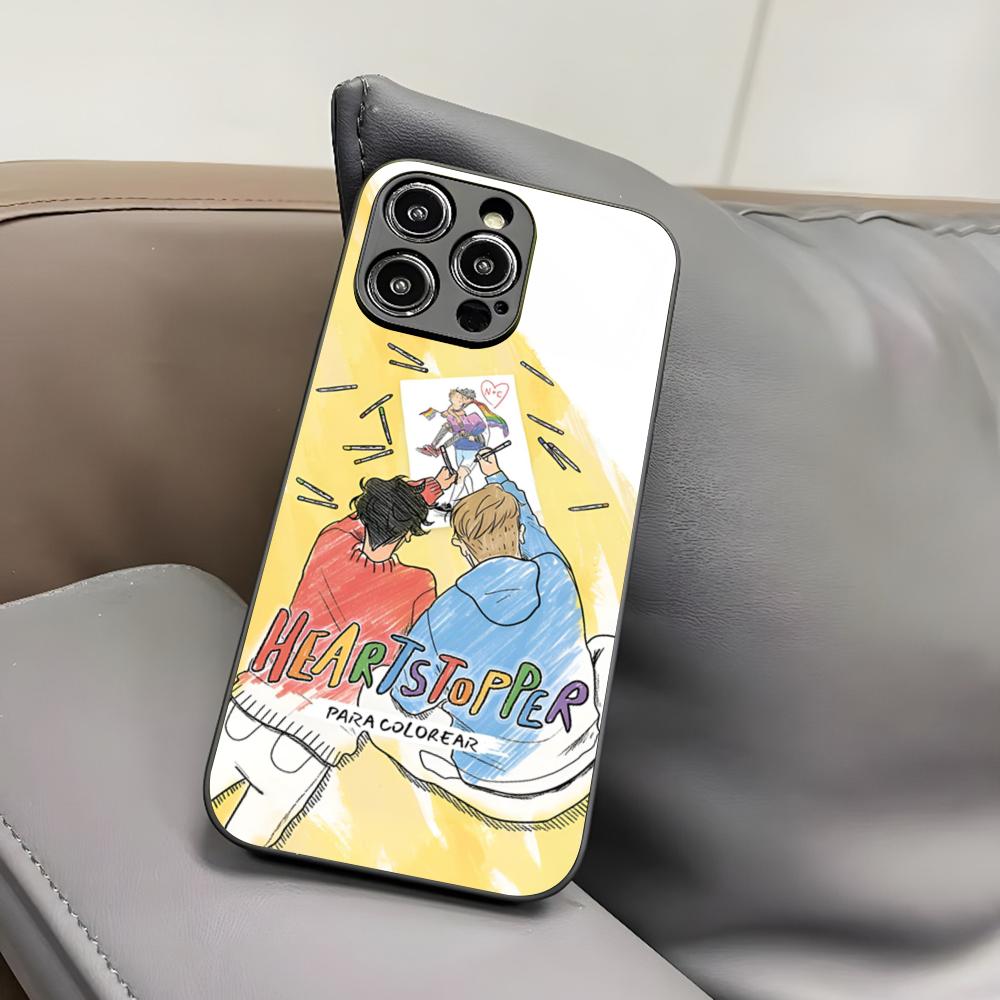 H-Heartstopper Phone Case for Iphone 17 Air 16 15 14 12 11 13 Pro Max Mini X Xr Xs Puls Black Glass Cover