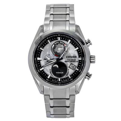 Часы мужские Eco-Drive Tsuki-yomi Super Titanium с радиоуправлением и серым циферблатом BY1010-81H 100M
